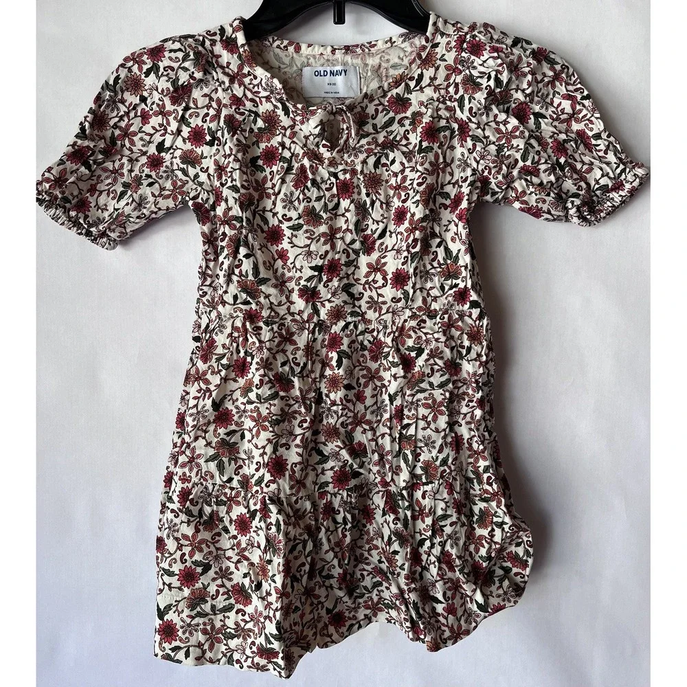 Old‎ Navy Girls Dress Floral Printed Short Sleeves Size XS